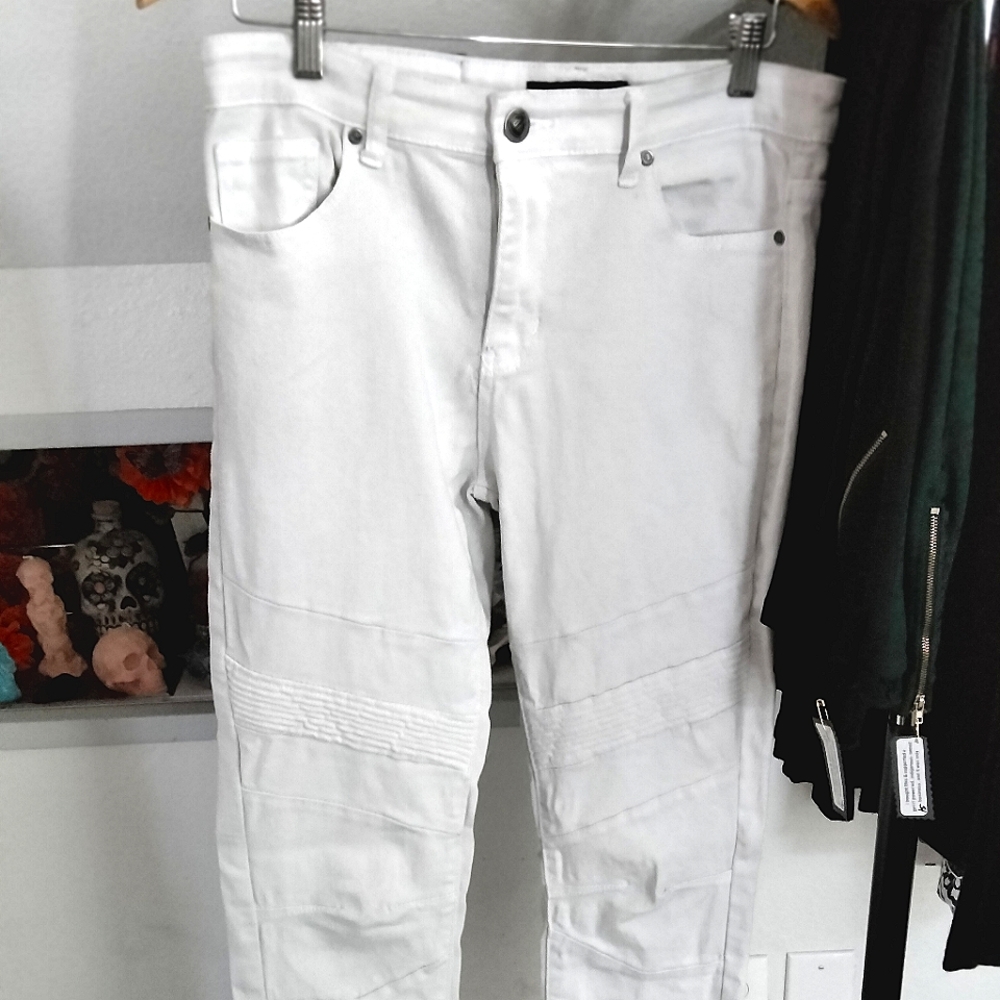 Men's Moto jeans (white)